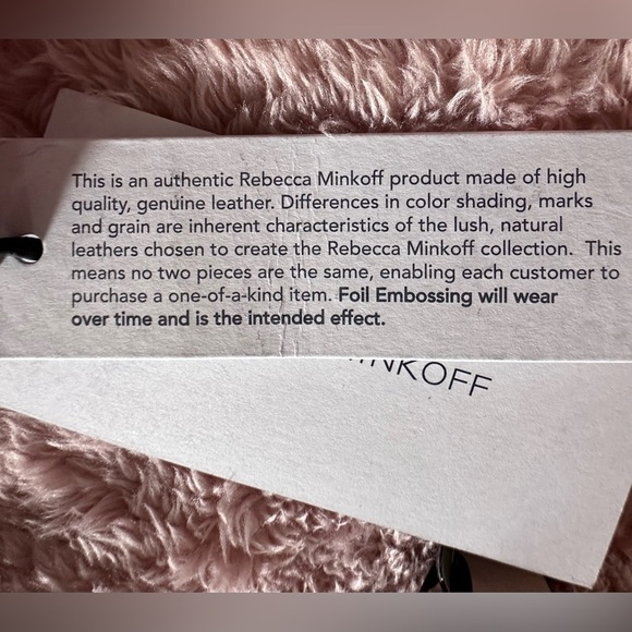 NWT Rebecca Minkoff Handbag Guitar Leather Strap Reversible Blush/Putty - Picture 6 of 7